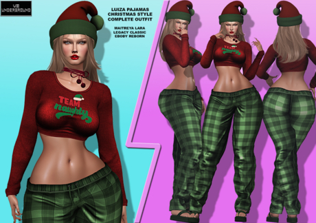 Second Life Marketplace - **DEMO**LUIZA CHRISTMAS PAJAMAS COMPLETE OUTFIT**